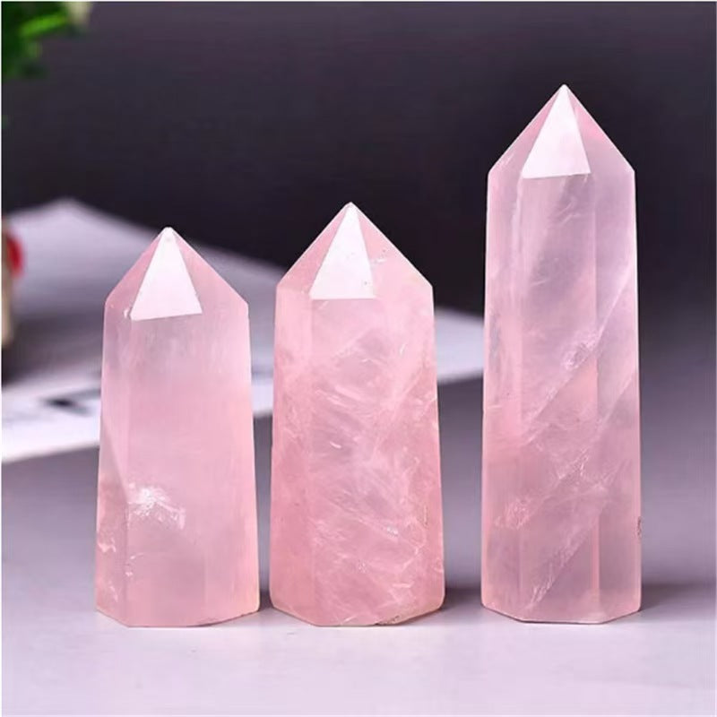 Rose Quartz Crystal Tower – Natural Hexagonal Healing Point
