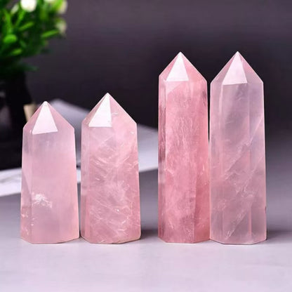 Rose Quartz Crystal Tower – Natural Hexagonal Healing Point