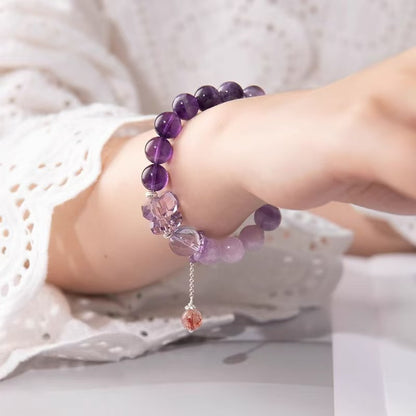 Natural Amethyst Fire Element Bracelet | Passion & Energy Healing Jewelry