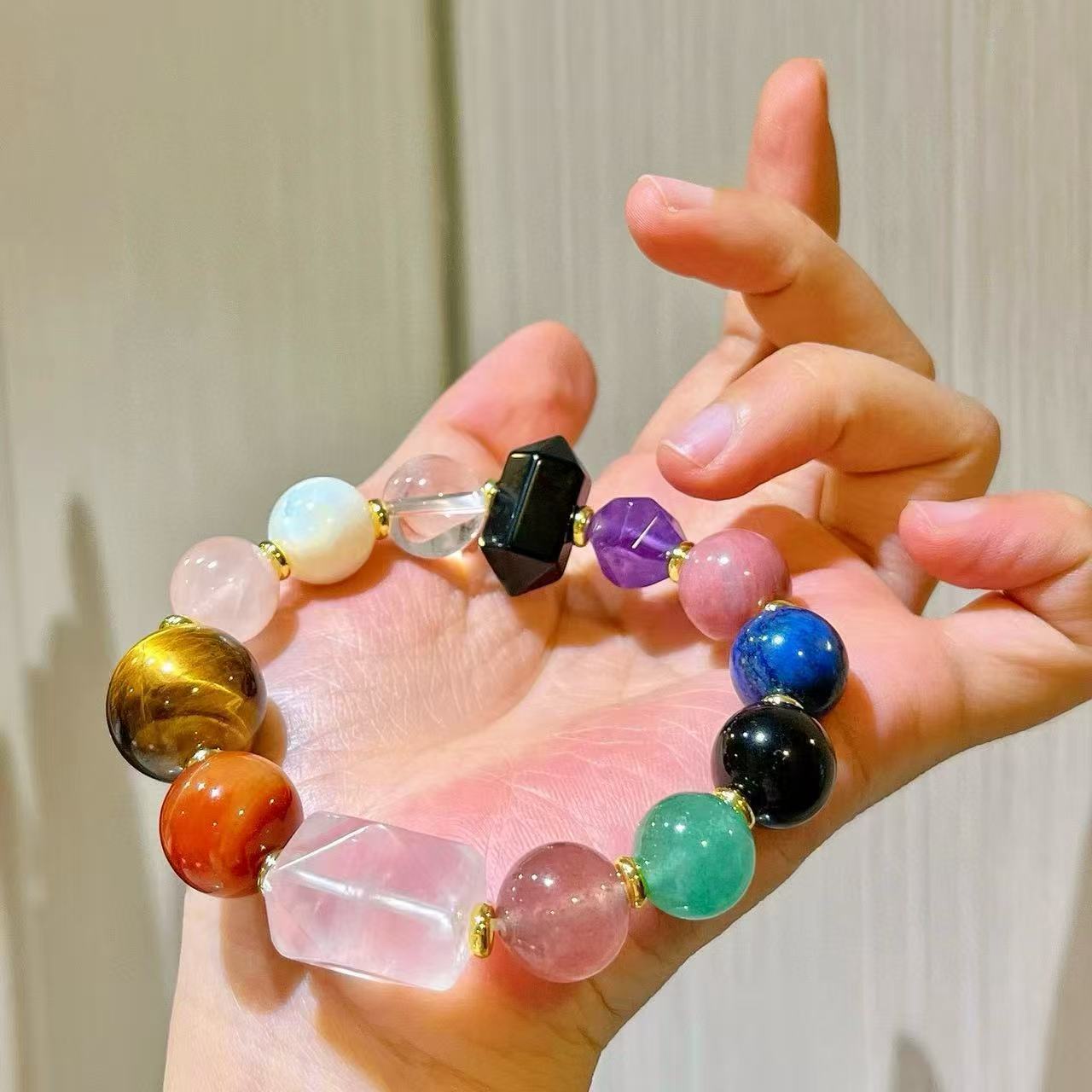 Natural Multi-Gemstone Bracelet | Five Elements Energy Balance & Healing Jewelry