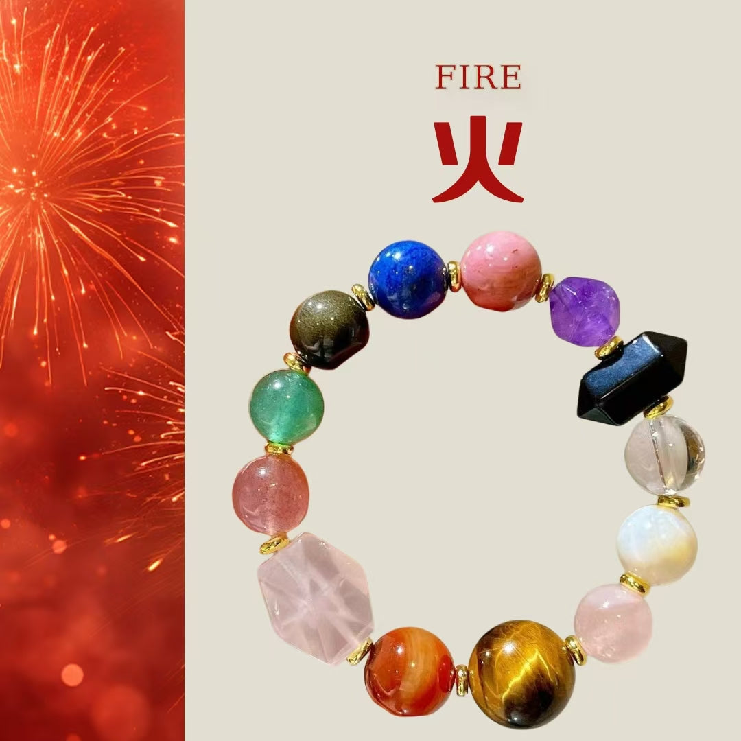 Natural Multi-Gemstone Bracelet | Five Elements Energy Balance & Healing Jewelry