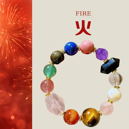 Natural Multi-Gemstone Bracelet | Five Elements Energy Balance & Healing Jewelry