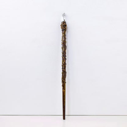 Handcrafted Crystal Accent Wand — Resin & Natural Stone Decorative Stick
