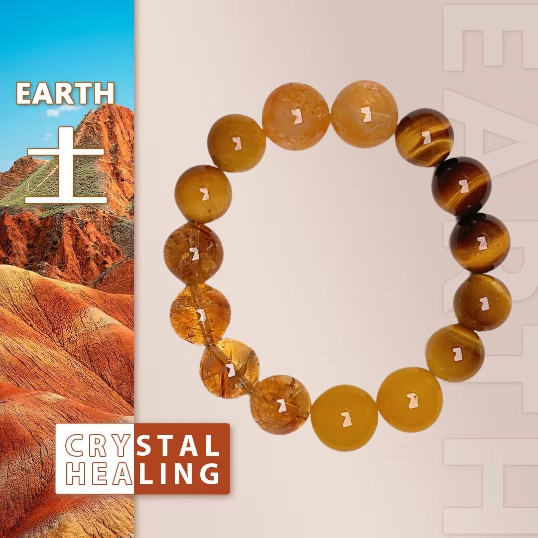 Tiger Eye Crystal Bracelet — Grounding • Confidence • Protection