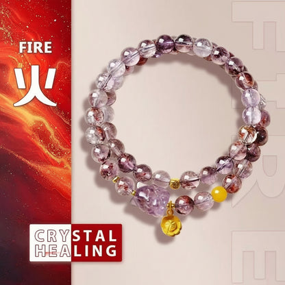 Mystic Amethyst Phantom Double-Layer Bracelet