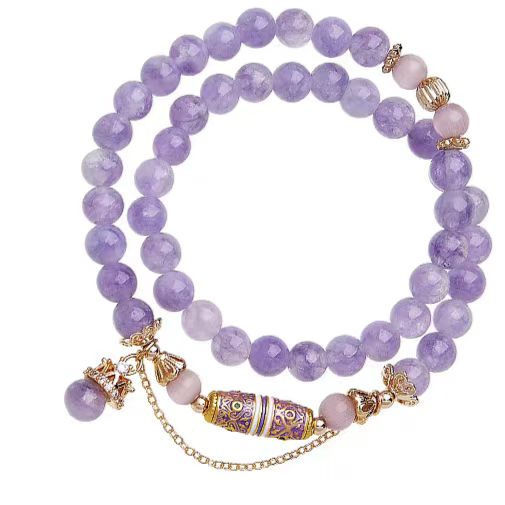 Dual-Layer Amethyst Crystal Bracelet