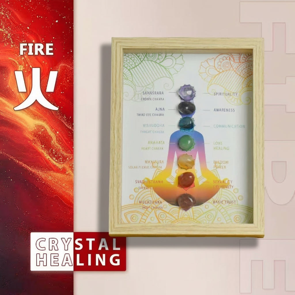 7 Chakra Crystal Alignment Frame Desk Decor