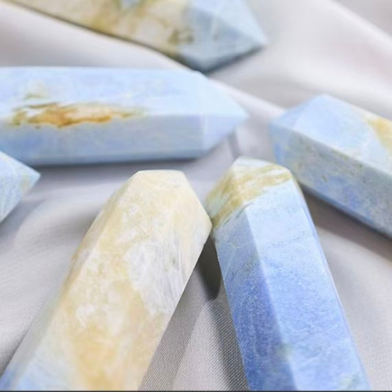 Blue Aragonite Tower – Natural Hexagonal Crystal