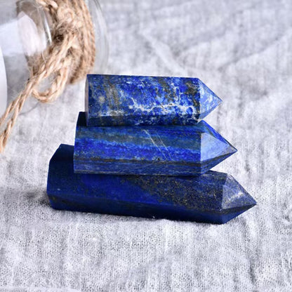 Natural Six-Sided Lapis Lazuli Crystal Tower