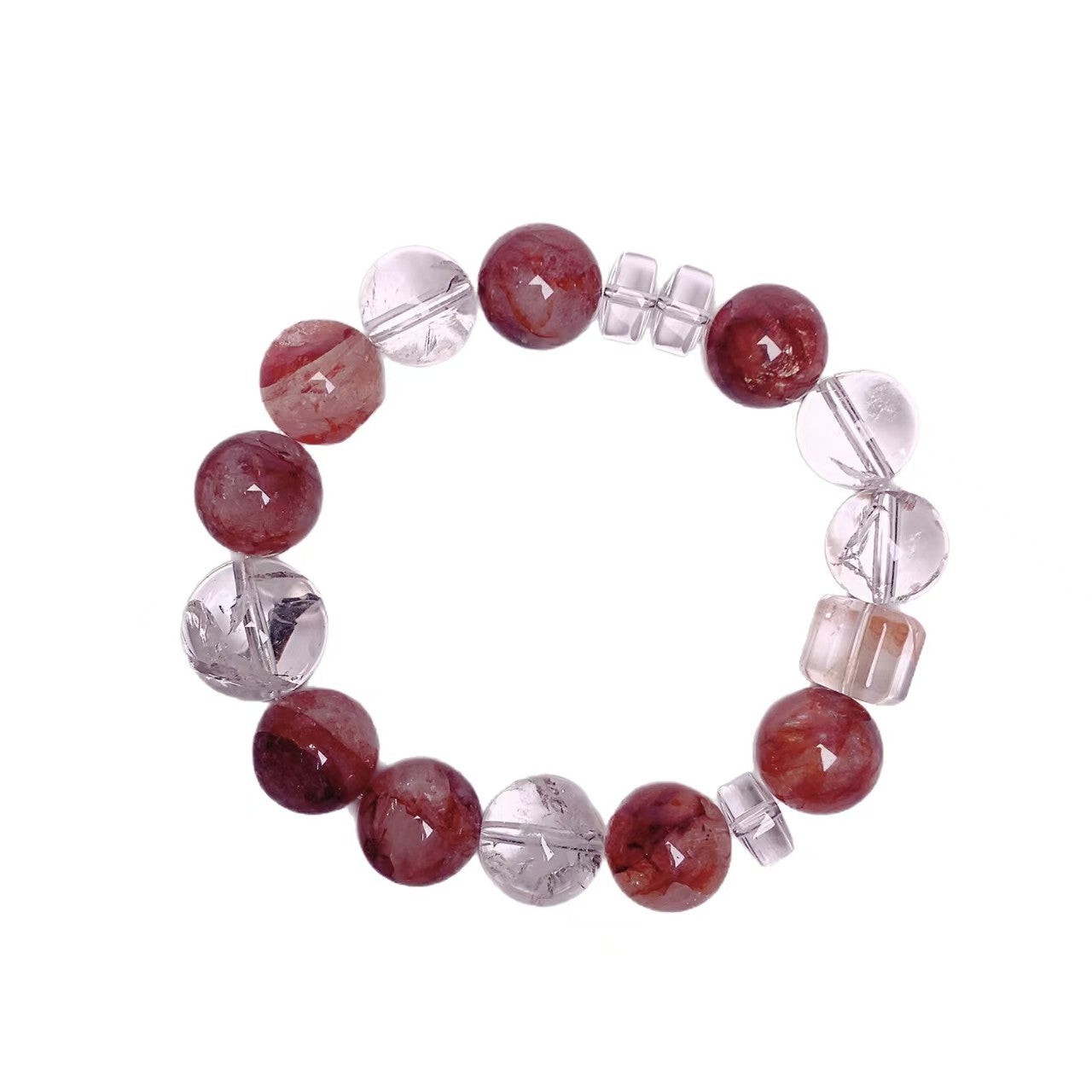Red Flower Agate Bracelet (8mm)