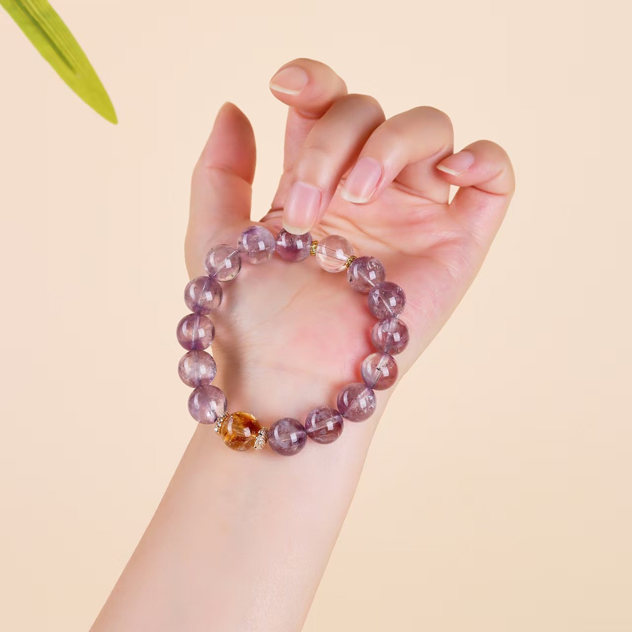 Amethyst Citrine & Clear Quartz Intentional Bead Bracelet