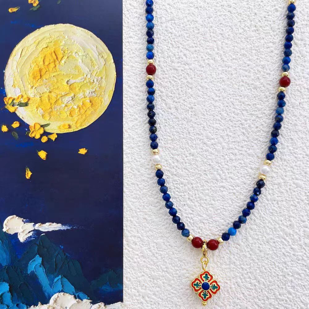 Lapis Lazuli Intentional Bead Feng Shui Necklace