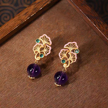 Royal Lotus Amethyst Earrings