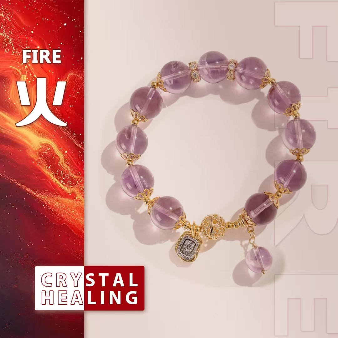 Radiant Amethyst Charm Bracelet