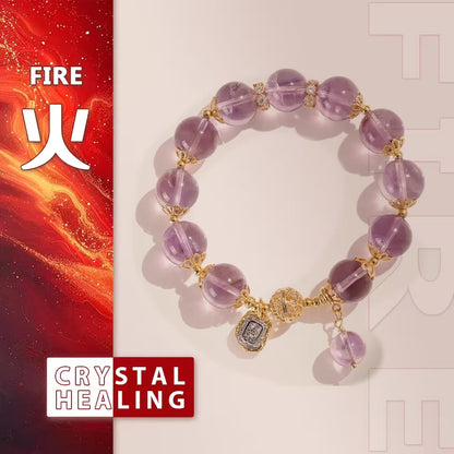 Radiant Amethyst Charm Bracelet