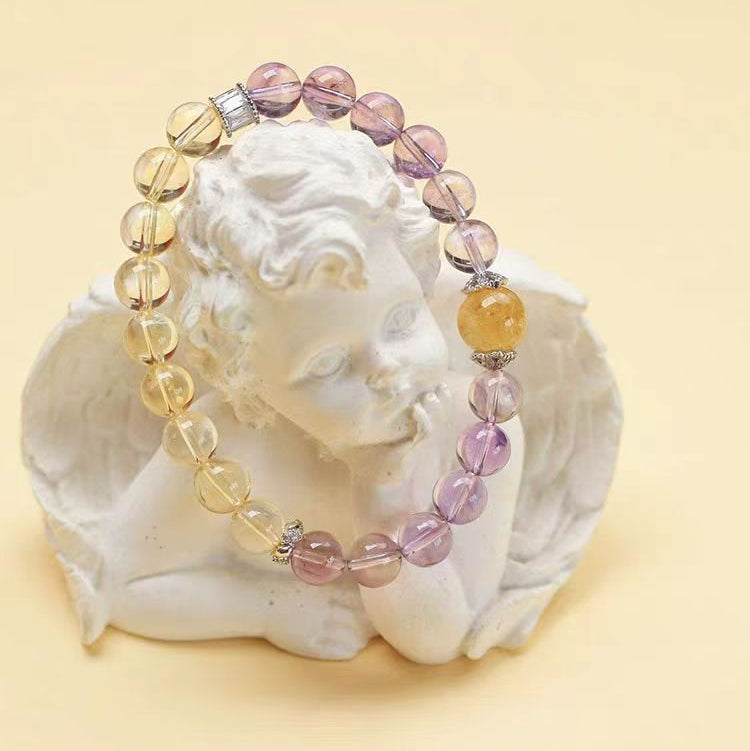 Natural Amethyst and Citrine Bracelet