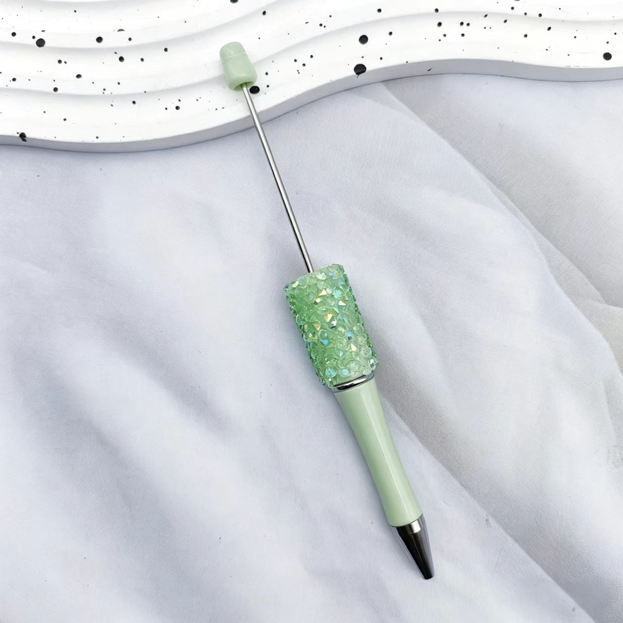 12Pcs DIY Diamond Beadable Pen -  Plastic Rhinestone Beaded Pens  - Fancy Cute Glitter Pens for Crafting – School Supplies, Office Item