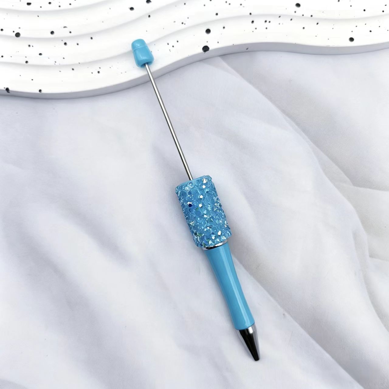 12Pcs DIY Diamond Beadable Pen -  Plastic Rhinestone Beaded Pens  - Fancy Cute Glitter Pens for Crafting – School Supplies, Office Item