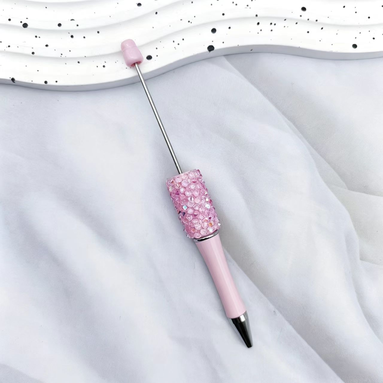 12Pcs DIY Diamond Beadable Pen -  Plastic Rhinestone Beaded Pens  - Fancy Cute Glitter Pens for Crafting – School Supplies, Office Item