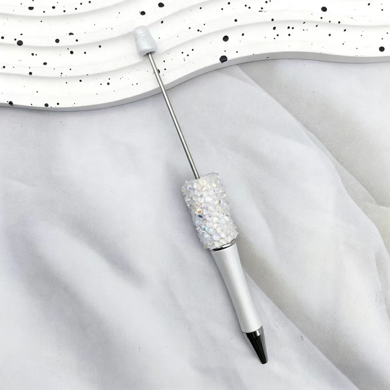 12Pcs DIY Diamond Beadable Pen -  Plastic Rhinestone Beaded Pens  - Fancy Cute Glitter Pens for Crafting – School Supplies, Office Item