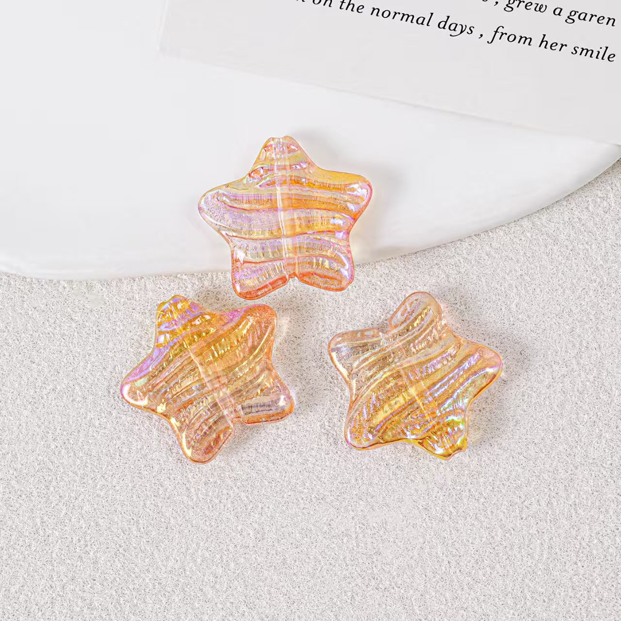 23mm Iridescent Star Beads – Oil Painting Color Plated Acrylic Charms | DIY Jewelry,  Phone Charm Making 20pcs