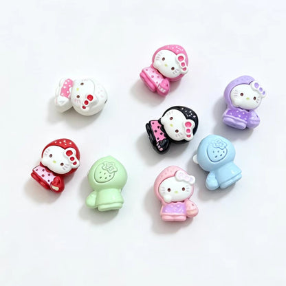 12×16mm Strawberry Kitty Alloy Beads – DIY Jewelry Making Supplies for Phone Charms, Bracelets & Accessories (Hole: 1.9mm)