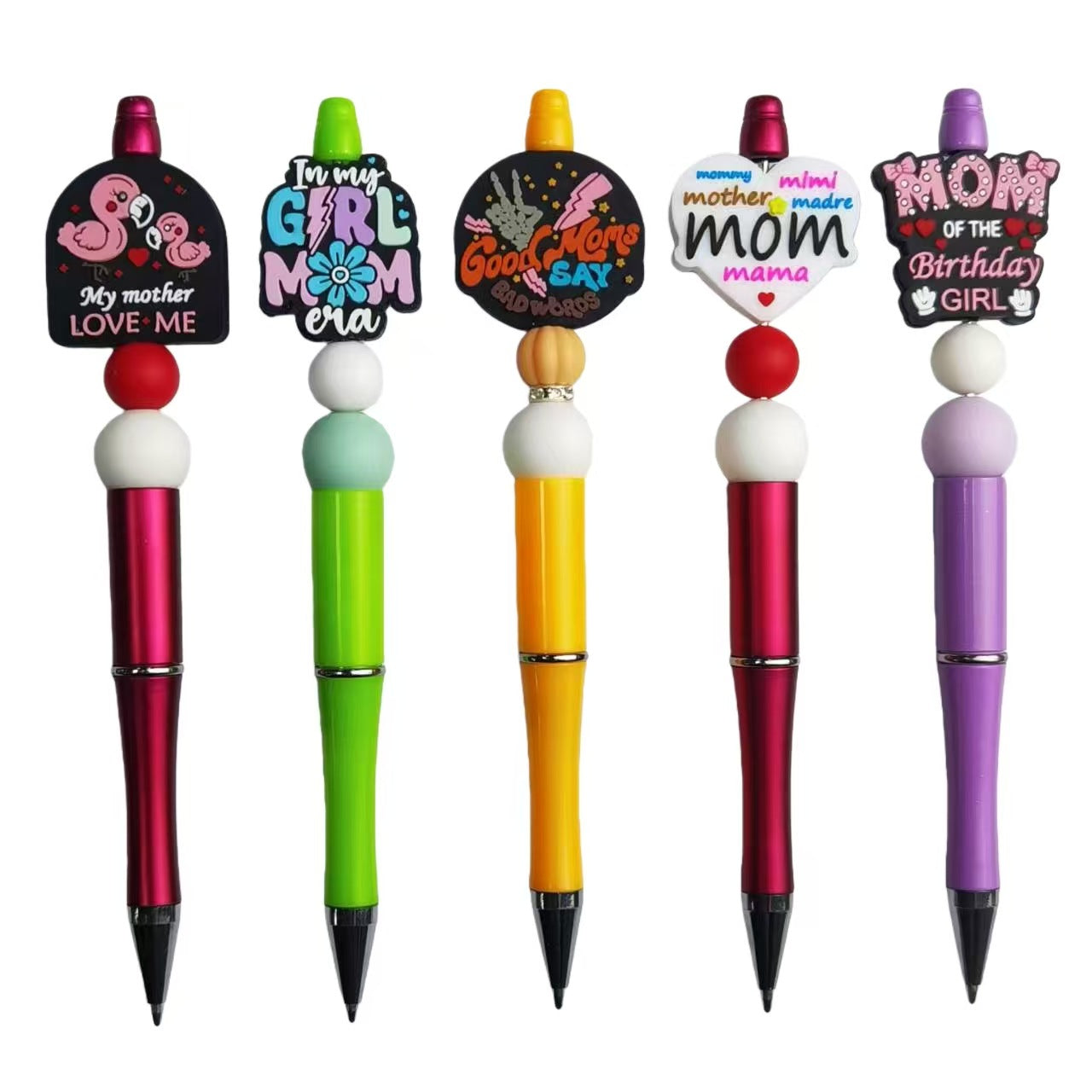 New Silicone Mother's Day Beads – 30mm Focal Drop Resin Beads for DIY Jewelry, Pens, Keychains & Craft Supplies