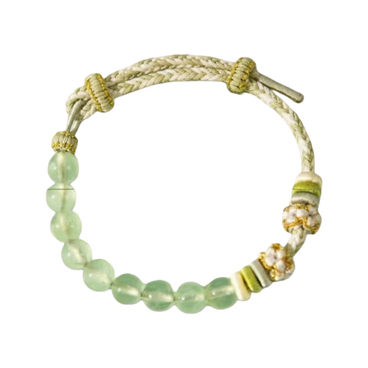 Natural Prehnite Bracelet – Green Strawberry Crystal Beads
