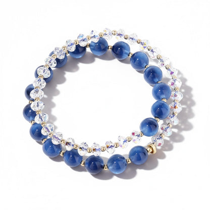 Blue Agate Crystal Shine Bracelet – Elegant Aura Energy Jewelry