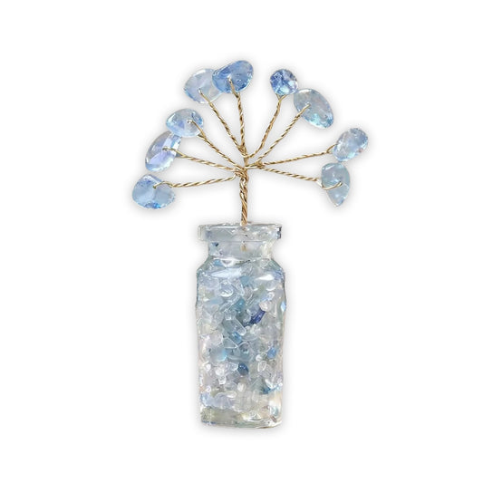 Crystal Wishing Tree in Mini Bottle Elemental Gem Decor