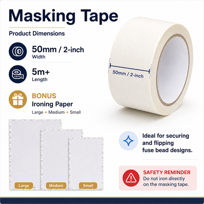 Fuse Bead Masking Tape for Tape Method | 2-Inch x 50m Craft Tape