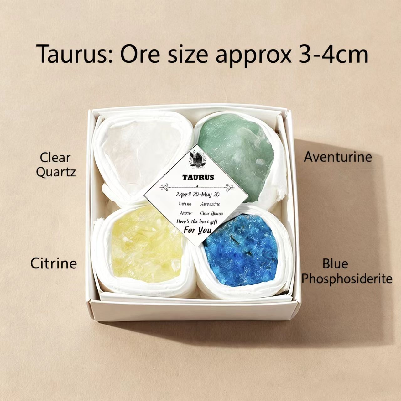 Zodiac Crystal Gift Box – 12 Natural Gemstone Sets for Energy & Healing