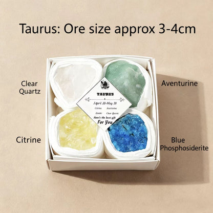 Zodiac Crystal Gift Box – 12 Natural Gemstone Sets for Energy & Healing