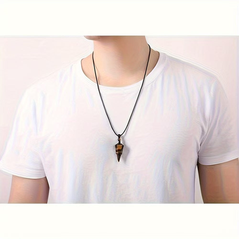 Natural Amethyst Hexagonal Crystal Pendant for Energy Healing