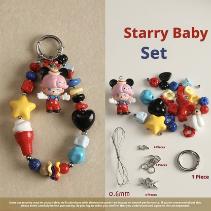 Aesthetic Coquette DIY Phone Strap Kit | Pastel Candy Enamel Bead Mix | Custom Pop Mart Mini Figure Bag Charm | Y2K Beaded Keychain Supplies | Personalized Gift for Blind Box Collectors