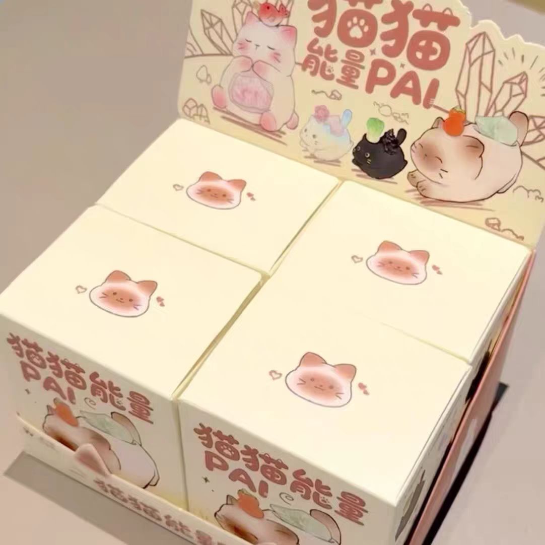 🐾 Cat Energy Crystal Blind Box – Desk Healing Decor Series