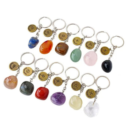Obsidian Crystal Keychain – Capricorn Zodiac Protection Charm