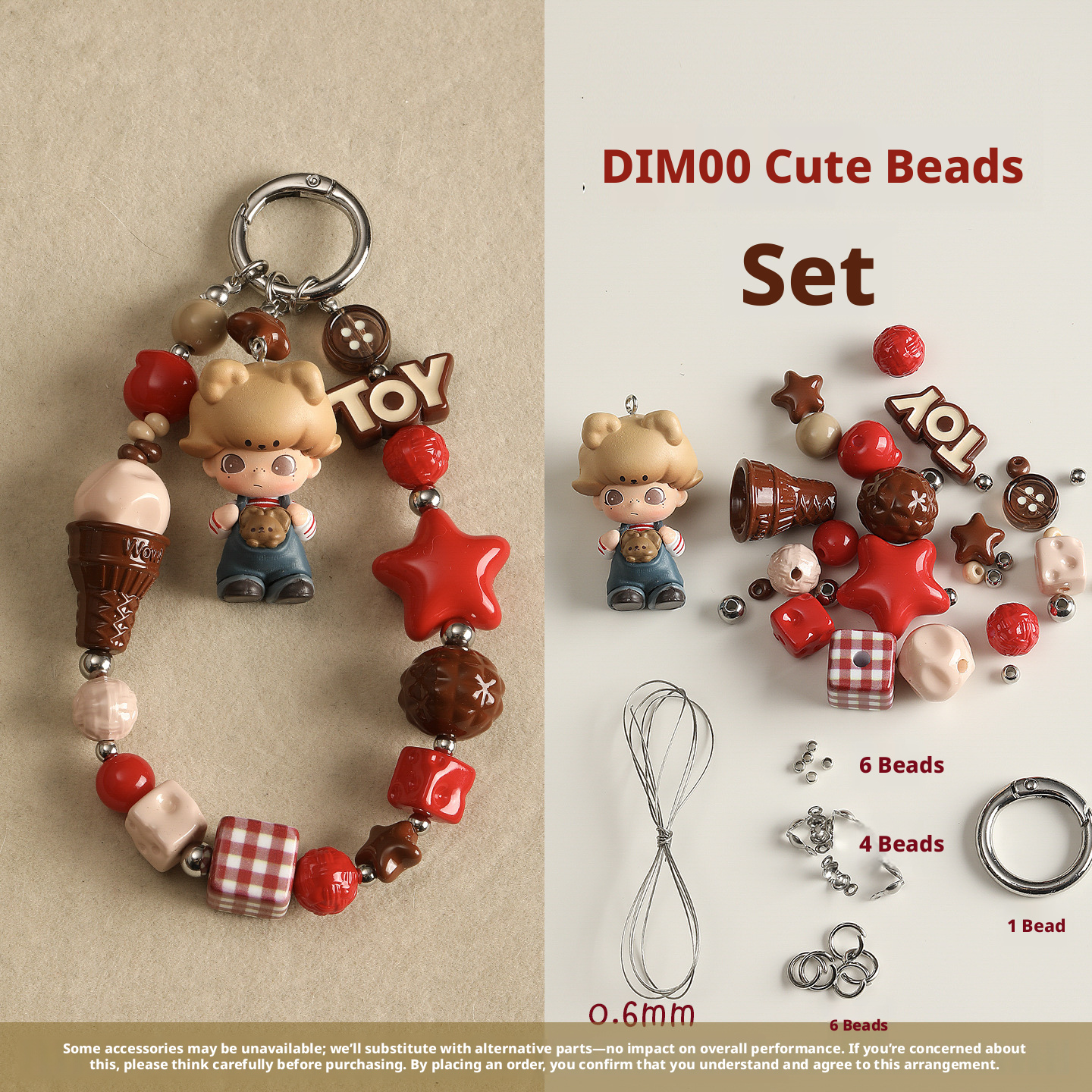 Aesthetic Coquette DIY Phone Strap Kit | Pastel Candy Enamel Bead Mix | Custom Pop Mart Mini Figure Bag Charm | Y2K Beaded Keychain Supplies | Personalized Gift for Blind Box Collectors