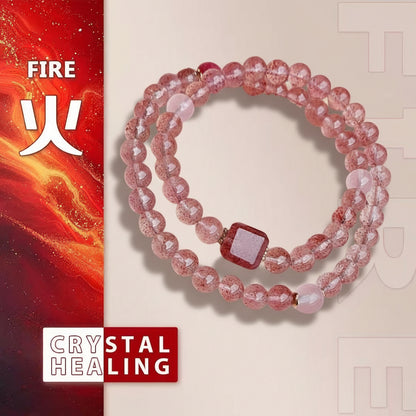 Natural Strawberry Quartz Bracelet