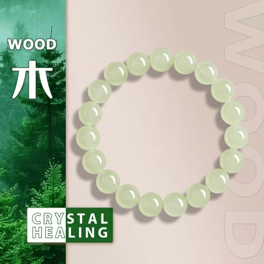 Natural Prehnite Bracelet Green Strawberry Quartz 6mm–10mm  Crystal Beads｜