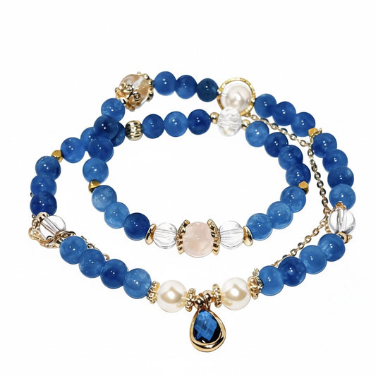 Double-Layer Blue Crystal Bracelet