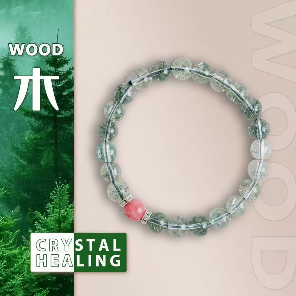 Green Phantom Quartz Crystal Bracelet – Clarity & Wealth