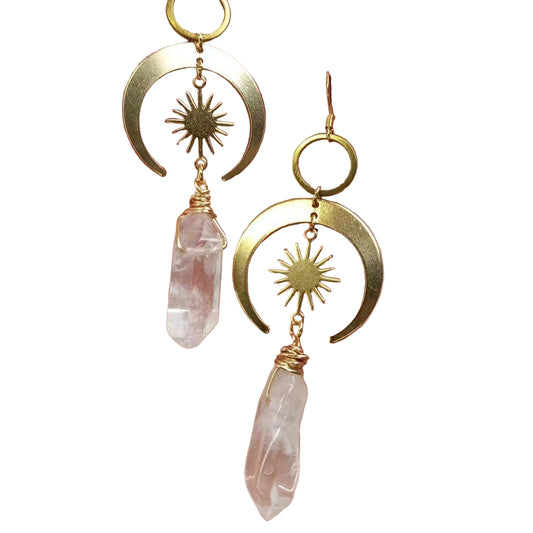Moonlight Radiance Earrings | Healing Quartz & Lunar Energy 🌙