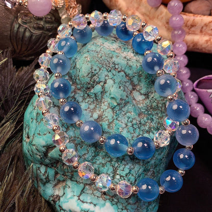 Blue Agate Crystal Shine Bracelet – Elegant Aura Energy Jewelry