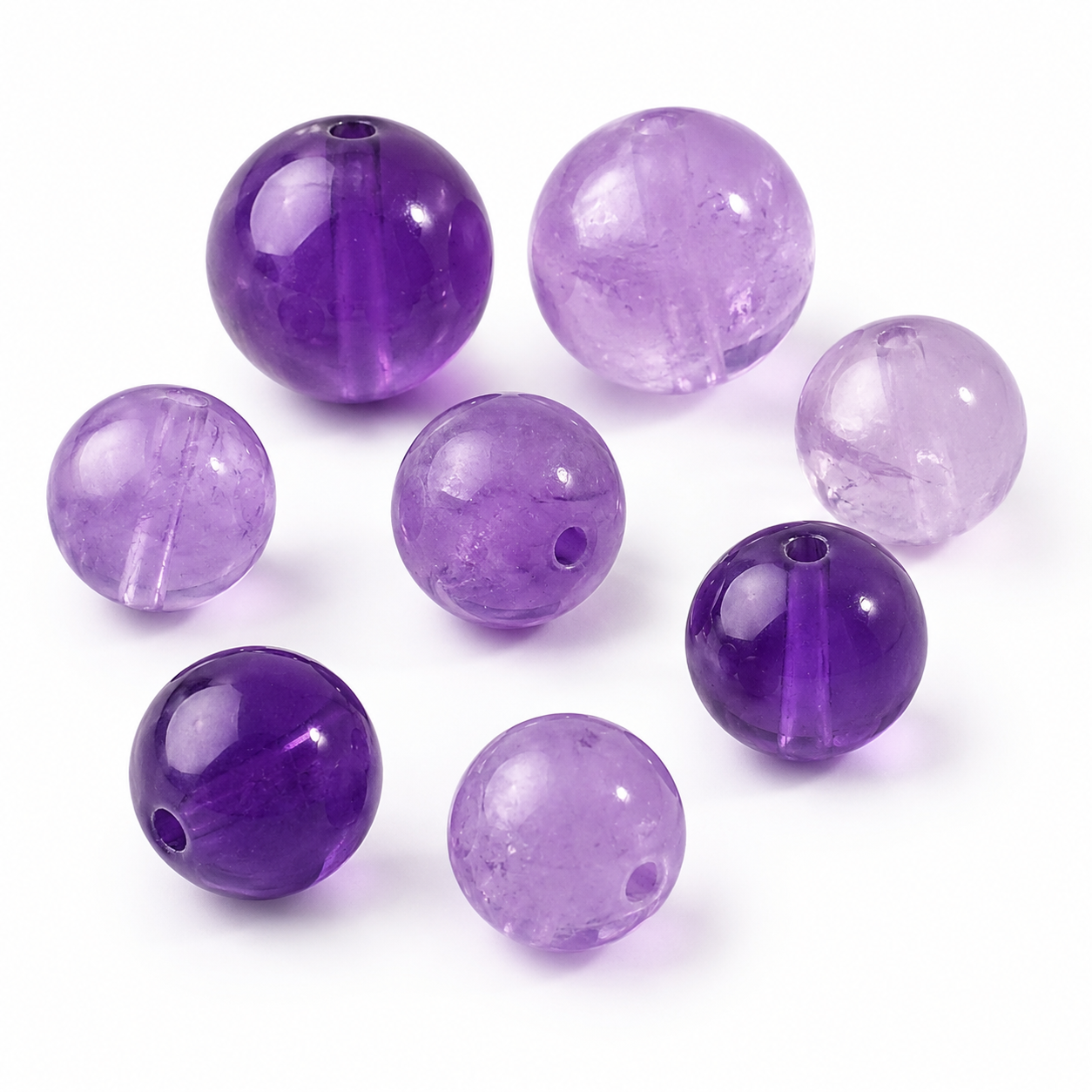 Amethyst Single Beads for DIY Bracelets | Natural Gemstone Gems | SoulstoneHouse