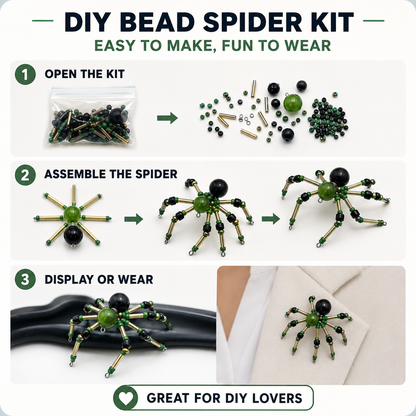 DIY Beaded Spider Charm Kit – Pastel Bag Charm Craft Kit