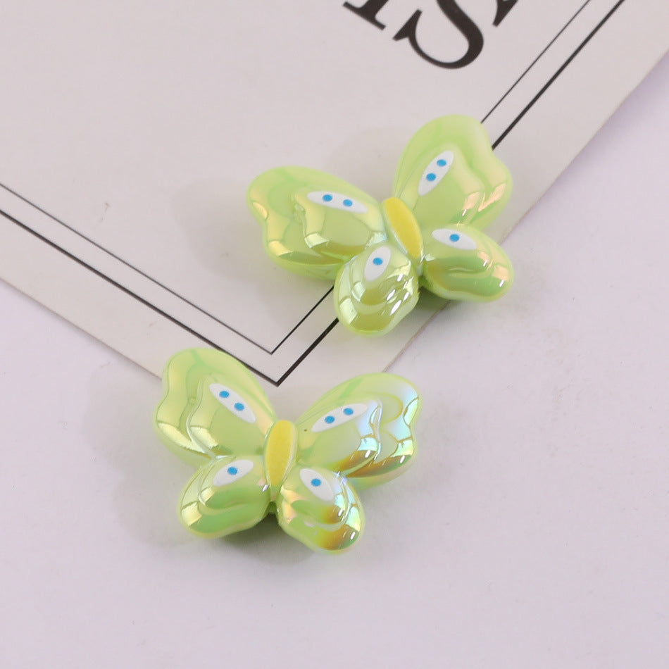 Cute Butterfly Acrylic Beads, UV Coated,  for DIY Phone Straps, Keychains & Beading Projects