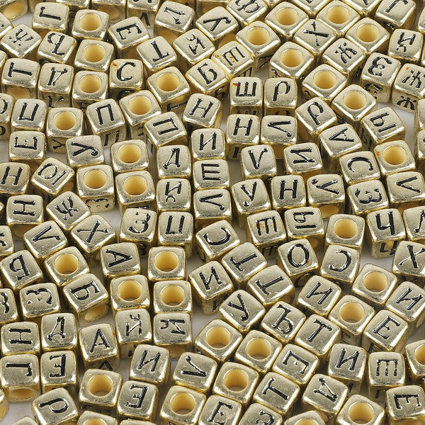 Square Acrylic Alphabet & Number Beads for DIY Crafts