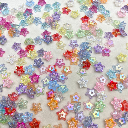 11mm Iridescent AB Acrylic Flower Bead Caps  5-Petal Flat Back | DIY Hair Pins, Accessories & Jewelry Making Supplies