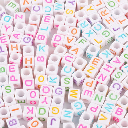 Square Acrylic Alphabet & Number Beads for DIY Crafts